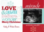 Ultrasound Pregnancy Announcement Christmas Card Trendy Words