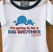 I'm Going to Be a Big Brother Whale ringer short sleeve tee perfect pregnancy announcement