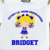 Personalized childrens football fan cheerleader Tshirt 