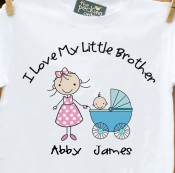Big sister stroller I love my little brother Tshirt