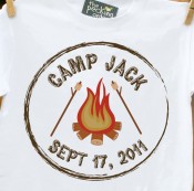 Birthday boy personalized any age campout theme Tshirt 
