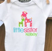 Funky Giraffe  Little Sister tshirt