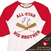 Big brother personalized all star baseball raglan Tshirt